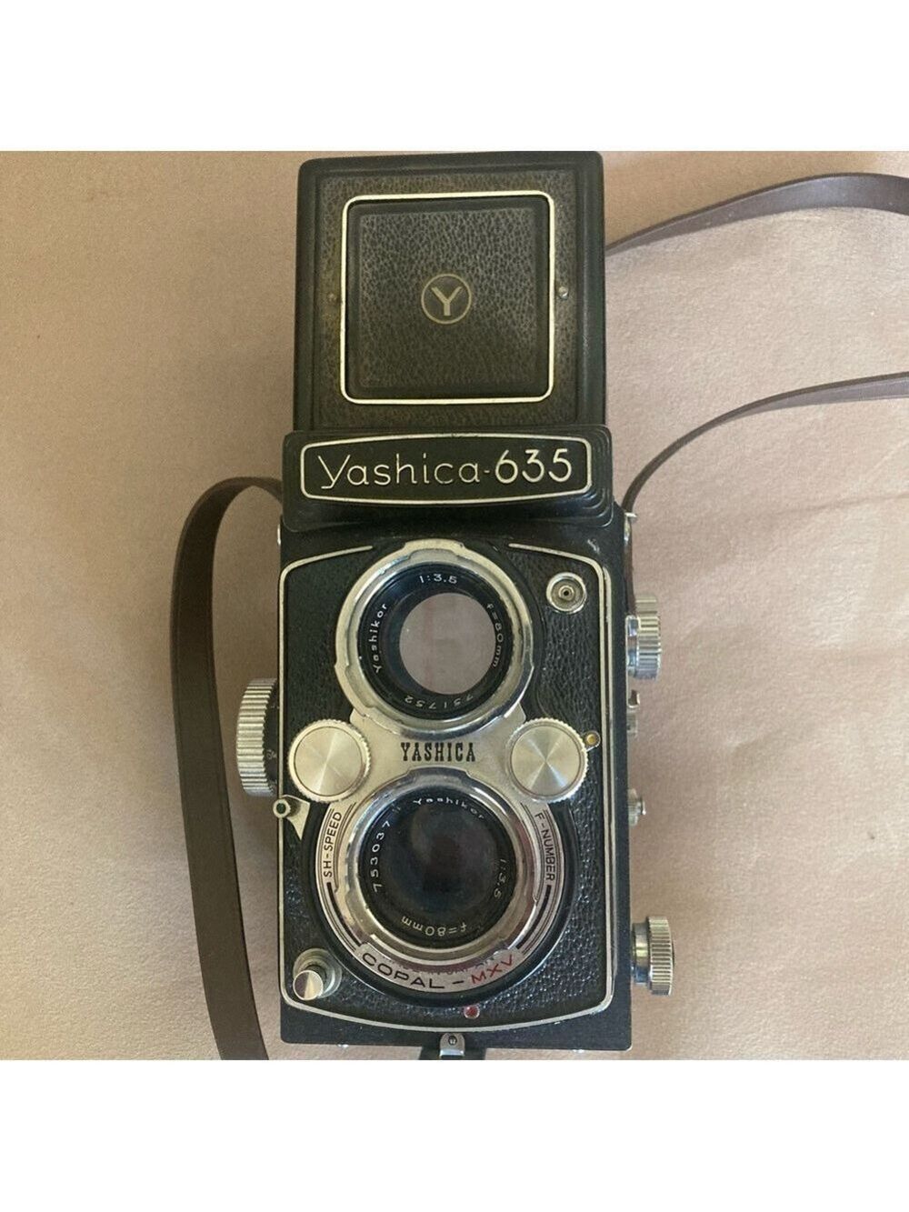 Vintage Yashica 635 Black and Silver Twin-Lens Reflex Camera